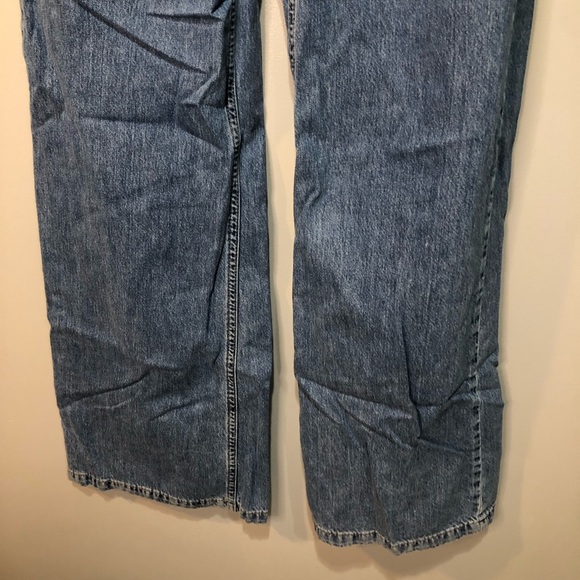 Stradivarius Super Wide Leg Blue Denim Grunge Skater Hippie Slouchy Jeans - Picture 4 of 13